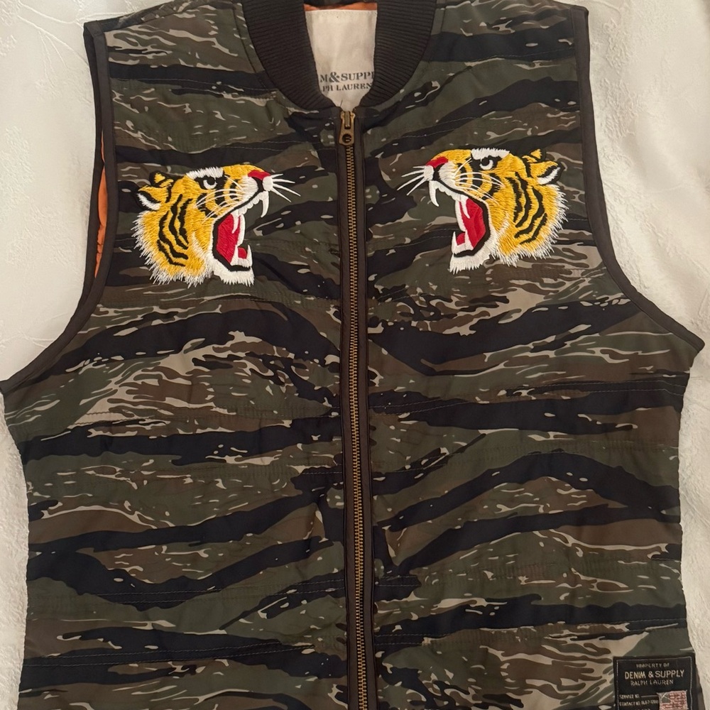 Camouflage Vest with Tiger Embroidery Polo Denim & Supply Ralph Lauren, Medium M